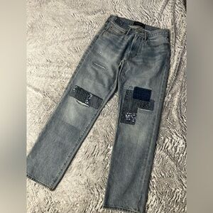Abercrombie & Fitch Blue Patchwork Men Jeans